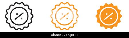Rabatt Icon Web Design Logo Set Kollektion in flachem Vektor Stock Vektor