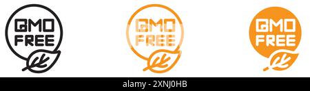 gmo Free Icon Web Design Logo Set Kollektion in flachem Vektor Stock Vektor