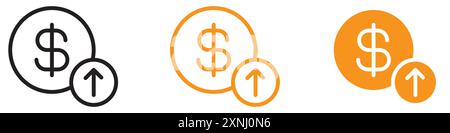 Erhöhen Sie die Money Icon Web Design Logo Set Kollektion in flachen Vektoren Stock Vektor