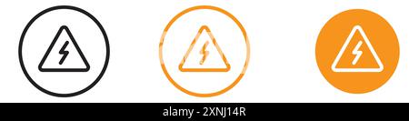 High Voltage Icon Web Design Logo Set Kollektion in flachem Vektor Stock Vektor