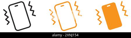 Handy vibrierende Symbol Web Design Logo Set Kollektion in flachem Vektor Stock Vektor