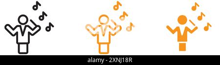 Musikdirigent Icon Webdesign-Logo-Set-Kollektion in flachem Vektor Stock Vektor
