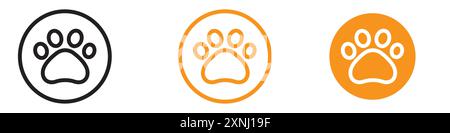 Paw Icon Webdesign-Logo-Set-Kollektion in flachem Vektor Stock Vektor
