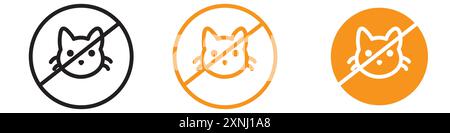 Keine Katzen erlaubt Symbol Web Design Logo Set Sammlung in flachen Vektor Stock Vektor