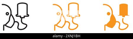Person mit Sauerstoffmaske Symbol Web Design Logo Set Sammlung in flachen Vektor Stock Vektor