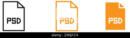 PSD-Dateiformatsymbol Webdesign-Logo-Set-Sammlung in flachem Vektor Stock Vektor