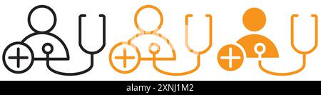 Medical Check-up Icon Web Design Logo Set Kollektion in flachen Vektor Stock Vektor