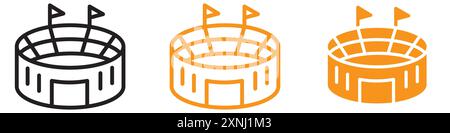 stadium Icon Webdesign-Set-Kollektion mit flachem Vektor Stock Vektor