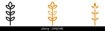 Set aus Roggensymbol-Logo im Webdesign in flachem Vektor Stock Vektor