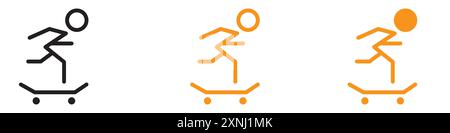 Skateboarding Icon Webdesign-Set-Kollektion in flachem Vektor Stock Vektor