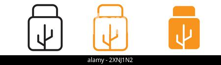 USB Icon Web Design Logo Set Kollektion in flachem Vektor Stock Vektor