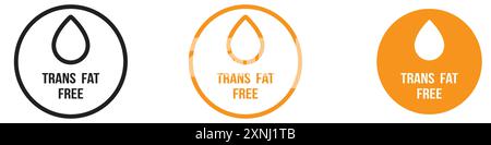 Trans FAT Free Icon Web Design Logo Set Kollektion in flachem Vektor Stock Vektor