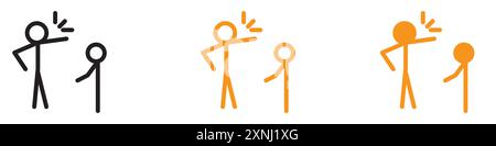 Eltern schimpfen Kind Symbol Web Design Logo Set Sammlung in flachen Vektor Stock Vektor