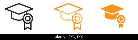 Universität, Hochschulabschluss Icon Web Design Logo Set Sammlung in flachen Vektor Stock Vektor
