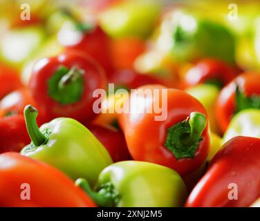 Frische, süße Paprika. Gemüsehintergrund Stockfoto