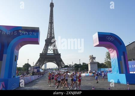 Parigi, Frankreich. August 2024. A Moment of Men's Race Walk bei den Olympischen Sommerspielen 2024, Donnerstag, 01. August 2024, in Paris, Frankreich. (Foto: Spada/LaPresse) Credit: LaPresse/Alamy Live News Stockfoto