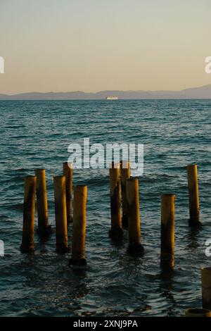 18 Juni 2024 Selcuk Izmir Türkei . Pamucak Beach bei Sonnenuntergang Stockfoto