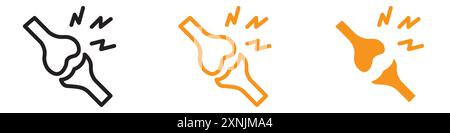 Arthritis Kniegelenkschmerzen Icon Web Design Logo Set Kollektion in Vektor Stock Vektor