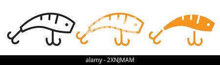 Bait Fishing Minnow Icon Web Design Logo Set Kollektion in Vektor Stock Vektor