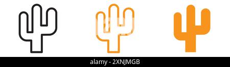 Cactus Icon Webdesign-Logo-Set-Kollektion im Vektor Stock Vektor