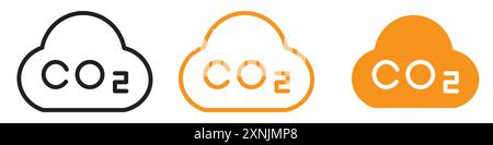 co2 Gas Kohlendioxid Symbol Web Design Logo Set Sammlung im Vektor Stock Vektor