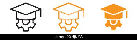 Engineering Education Icon Web Design Logo Set Kollektion in Vektor Stock Vektor
