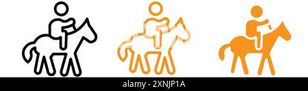 Horse Ride Icon Webdesign-Set-Kollektion im Vektor Stock Vektor