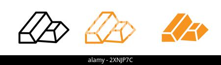 Goldbarren Icon (2) Webdesign-Logo-Set-Kollektion im Vektor Stock Vektor