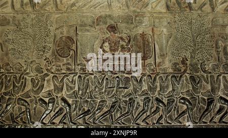 Angkor Wat Tempel in Siem Reap, Kambodscha - 1. August 2024: Blick in Angkor Wat Stockfoto