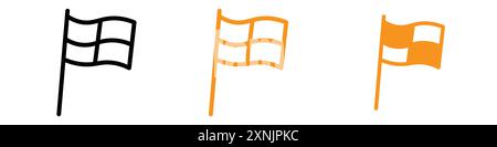 Das Logo im Webdesign-Set mit der Rennflagge im Vektor Stock Vektor