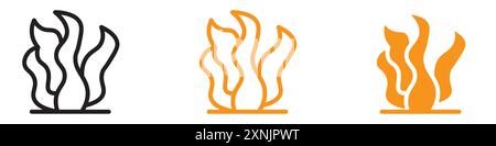 Set-Kollektion mit Seaalgen-Symbol im Webdesign im Vektor Stock Vektor