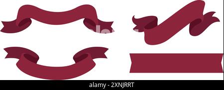 Vektorsatz Mit Rotem Farbband Stock Vektor