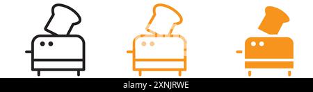 Toaster Icon Webdesign Logo Set Kollektion in Vektor Stock Vektor