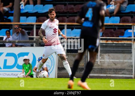 Lione, Francia. Juli 2024. Torino Krisztofer Horvath im Freundschaftsspiel zwischen Bourgoin Jallieu und Torino FC im STADE PIERRE RAJON in Lione. August 2024. Sport - Fußball - EXKLUSIVER TORINO FC (Foto: Fabio Ferrari/LaPresse) Credit: LaPresse/Alamy Live News Stockfoto