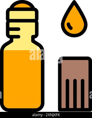 Rolleressenz, Serum oder ätherisches Öl mit Rollerkugeln. Einfaches Farbsymbol. Aromatherapiekonzept. Vektorillustration für Schönheitssalon. Stock Vektor