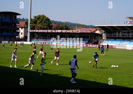 Lione, Francia. Juli 2024. Trainingstraining während des Freundschaftsspiels zwischen Bourgoin Jallieu und Torino FC im STADE PIERRE RAJON in Lione. August 2024. Sport - Fußball - EXKLUSIVER TORINO FC (Foto: Fabio Ferrari/LaPresse) Credit: LaPresse/Alamy Live News Stockfoto