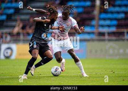 Lione, Francia. Juli 2024. Torinos Yann&#xa0;Karamoh während des Freundschaftsspiels zwischen Bourgoin Jallieu und Torino FC im STADE PIERRE RAJON in Lione. August 2024. Sport - Fußball - EXKLUSIVER TORINO FC (Foto: Fabio Ferrari/LaPresse) Credit: LaPresse/Alamy Live News Stockfoto