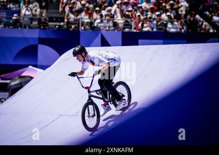 Iveta Miculycova aus Tschechien tritt am 31. Juli 2024 im BMX Freestyle Park-Finale der Olympischen Spiele in Paris an. (CTK Stockfoto