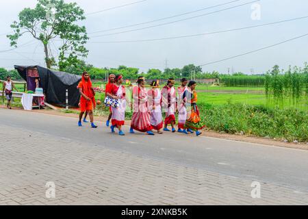 Shiva-Devotees-Prozession während des heiligen shravan-Monats Stockfoto