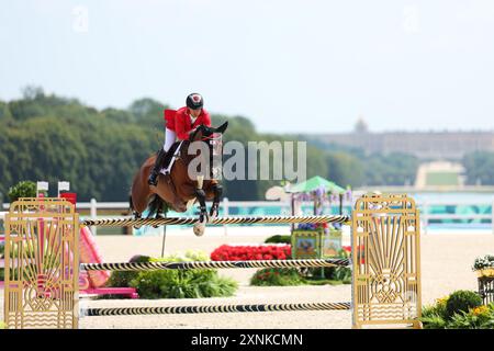 Versailles, Frankreich. August 2024. Eiken Sato (JPN): Springteam-Qualifikation während der Olympischen Spiele 2024 in Paris im Chateau de Versailles in Versailles, Frankreich. Quelle: YUTAKA/AFLO SPORT/Alamy Live News Stockfoto