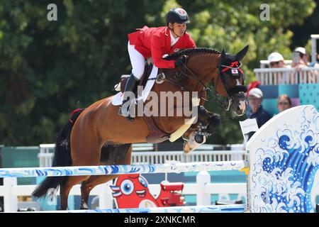 Versailles, Frankreich. August 2024. Eiken Sato (JPN): Springteam-Qualifikation während der Olympischen Spiele 2024 in Paris im Chateau de Versailles in Versailles, Frankreich. Quelle: YUTAKA/AFLO SPORT/Alamy Live News Stockfoto