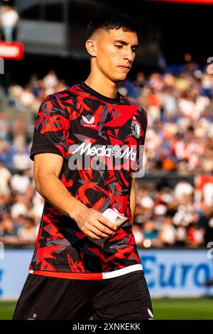 Rotterdam, Niederlande. 31. Juli 2024. Rotterdam - Ezequiel Bullaude von Feyenoord während des fith-Freundschaftsspiels zur Vorbereitung der Eredivisie-Saison 2024/2025. Das Eröffnungsspiel der Saison findet zwischen Feyenoord und AS Monaco FC im Stadion Feijenoord de Kuip am 31. Juli 2024 in Rotterdam, Niederlande, statt. Credit: Box to Box Pictures/Alamy Live News Stockfoto