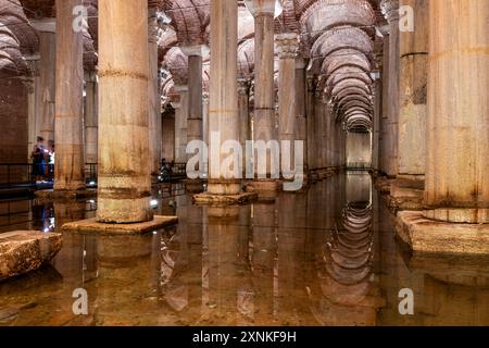 Basilika Zisterne (Cisterna Basilica), Istanbul, Türkei Stockfoto