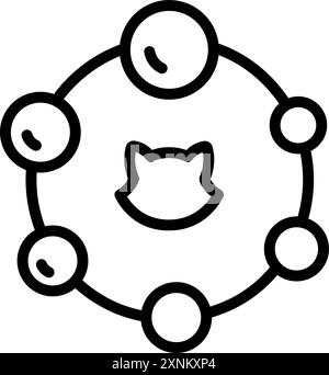 Katze, Vitamine, Pillen Icon. Einfache Linie, Konturvektorelemente von Veterinärsymbolen für ui und ux, Website oder mobile Anwendung Stock Vektor
