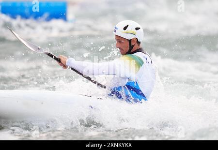 Australier Timothy Anderson während des Halbfinales der Männer im Kayak Single im Nautical Stadium Vaires-sur-Marne am sechsten Tag der Olympischen Spiele 2024 in Frankreich. Bilddatum: Donnerstag, 1. August 2024. Stockfoto