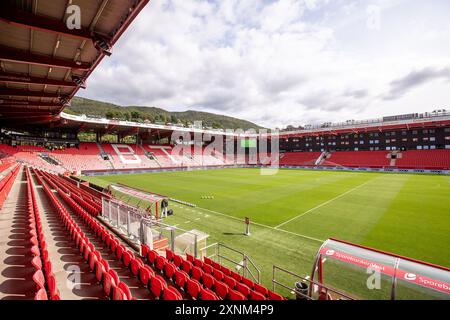 Bergen, Norwegen. August 2024. BERGEN, Brann Stadium, 01-08-2024, Saison 2024/2025, Qualifikation für die UEFA Conference League. Während des Spiels SK Brann - Go Ahead Eagles, Stadionübersicht Credit: Pro Shots/Alamy Live News Stockfoto