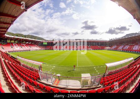 Bergen, Norwegen. August 2024. BERGEN, Brann Stadium, 01-08-2024, Saison 2024/2025, Qualifikation für die UEFA Conference League. Während des Spiels SK Brann - Go Ahead Eagles, Stadionübersicht Credit: Pro Shots/Alamy Live News Stockfoto