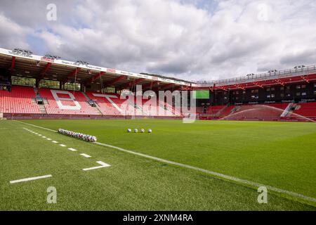 Bergen, Norwegen. August 2024. BERGEN, Brann Stadium, 01-08-2024, Saison 2024/2025, Qualifikation für die UEFA Conference League. Während des Spiels SK Brann - Go Ahead Eagles, Stadionübersicht Credit: Pro Shots/Alamy Live News Stockfoto