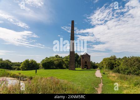 Cobb’s Engine House and Chorney, auch bekannt als Windmill End Pumping Station in Rowley Regis, Black Country, wurde verwendet, um Wasser aus den Kohleminen zu pumpen Stockfoto