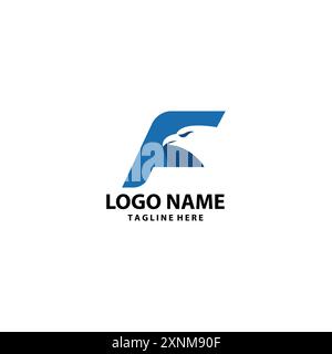 Initial F Falcon Logo Design Vektor Stock Vektor